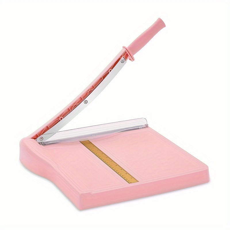 

Heavy-duty Manual Paper Cutter, Pink Steel Paper Trimmer With Non-slip Base, Cuts 16 Sheets A4 Paper, 1pc