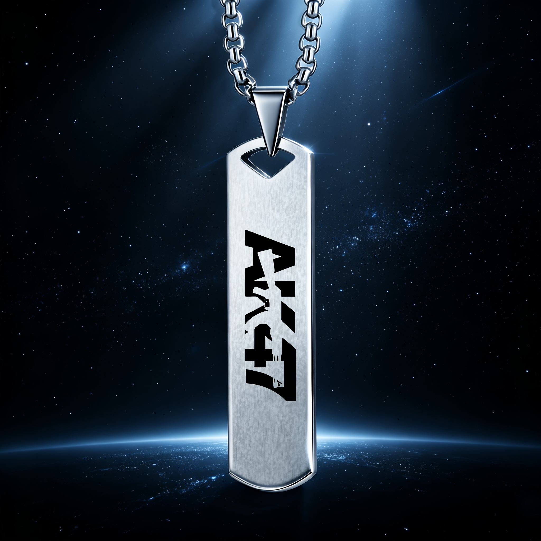 Creative Fun Letter Pattern Pendant Necklace, Wild Power