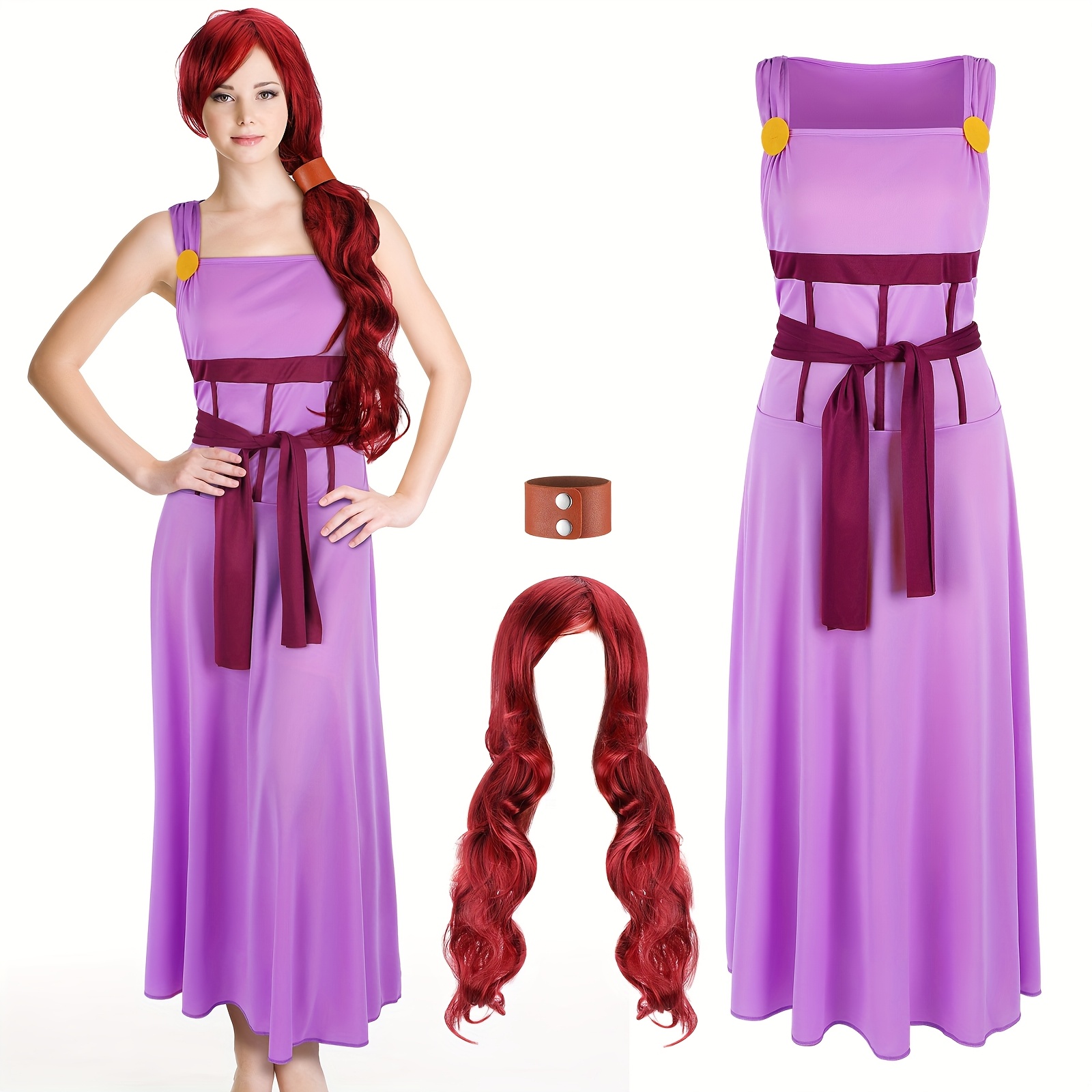1 set halloween princess cosplay costume women pink dress - Temu