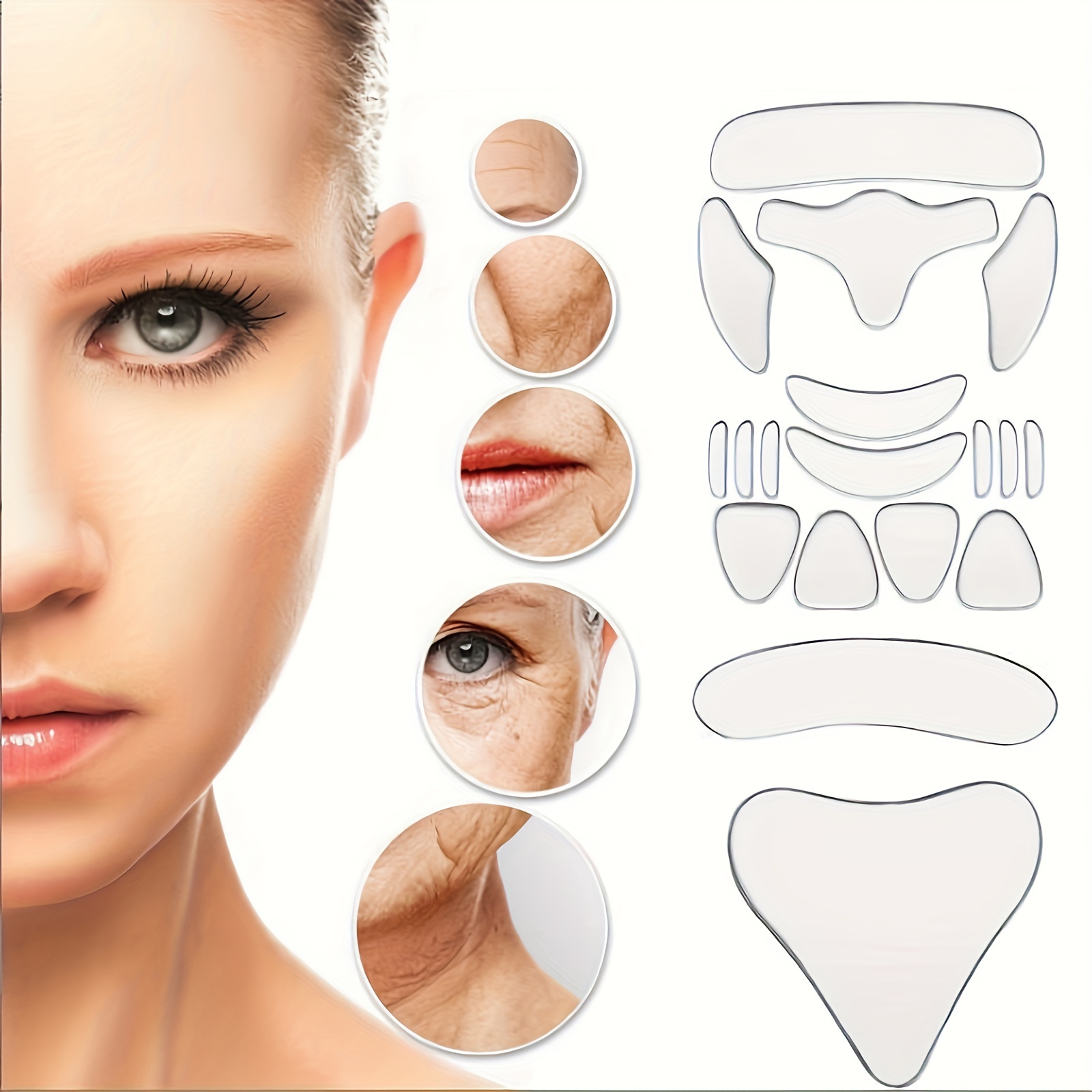 

Ensemble de 16 pièces, Patchs Hypoallergéniques pour et le Front - Réutilisables, Bande de Lifting Invisible en de V pour , , le et le Cou - Pas de Piles Nécessaires