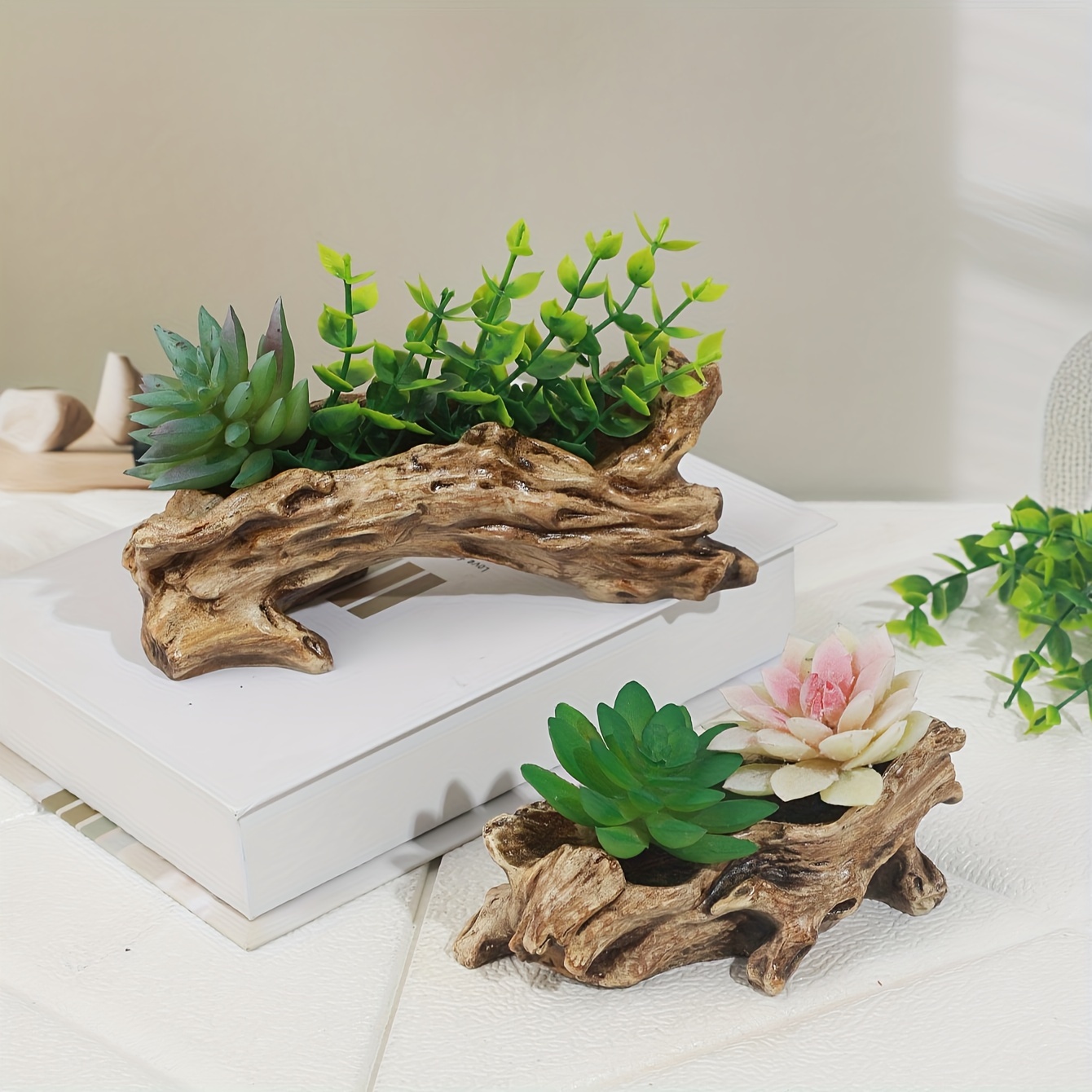 

Charming Resin Tree Root-shaped Succulent Planter - Perfect For Home & Office Decor, Ideal For Desk & Window Display