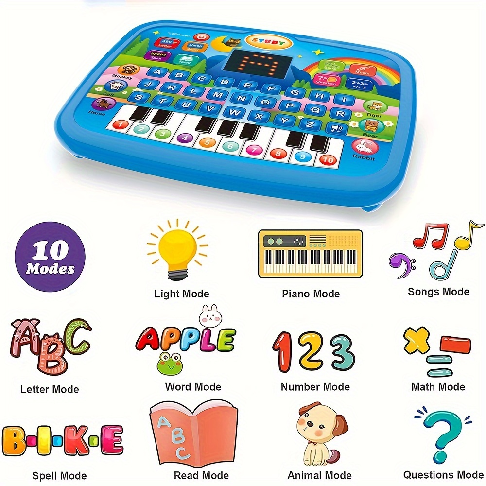 multifunctional machine for kids english learning with alphabet numbers music function animal and piano key educational toy children to enhance their cognitive skills batteries not included Product details 3