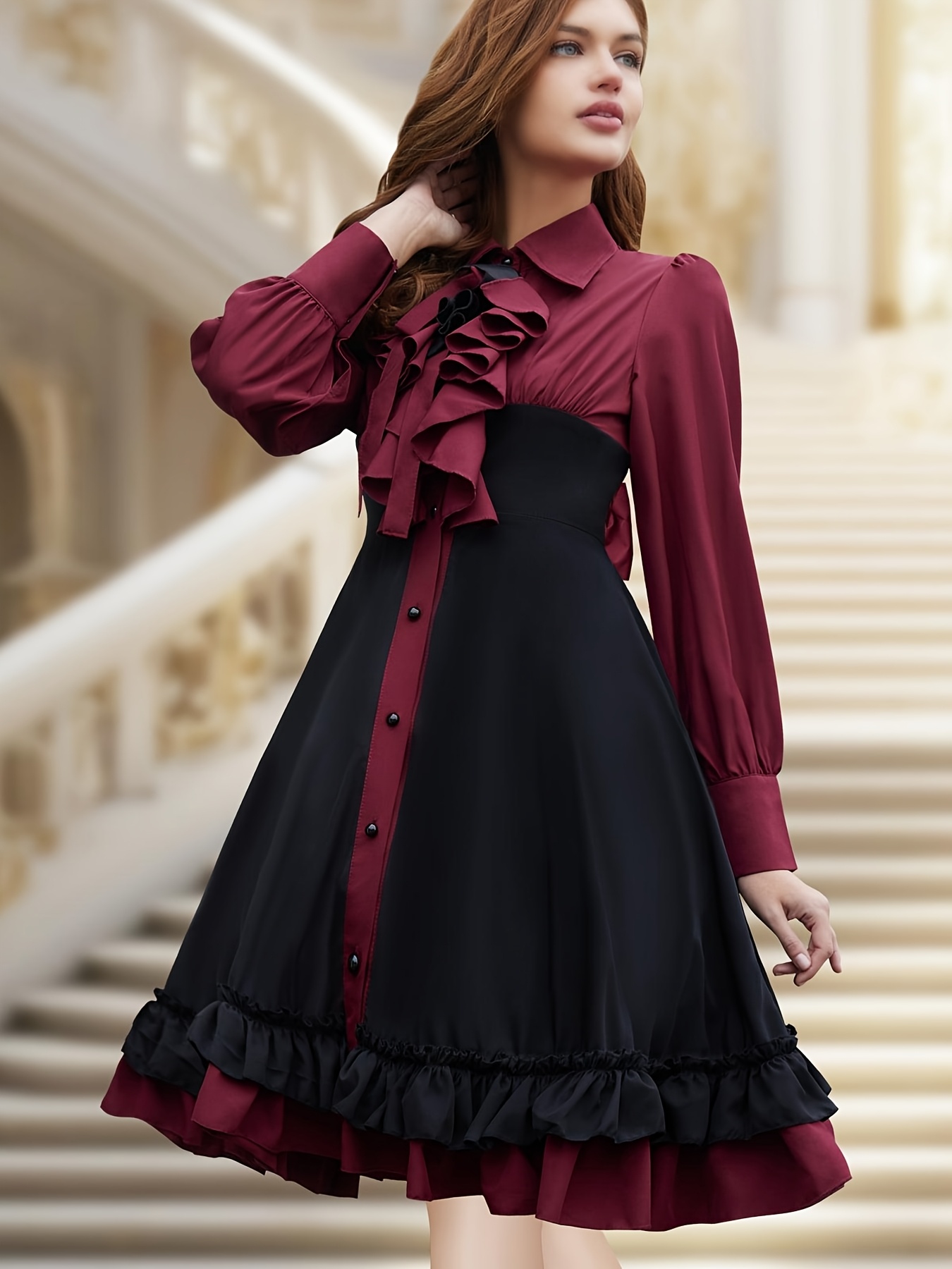 medieval gothic bow dress renaissance steampunk womens dress - Temu  Mauritius