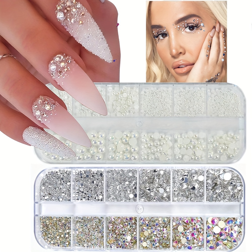 nail charms nail rhinestones pearls crystals nail gems Temu