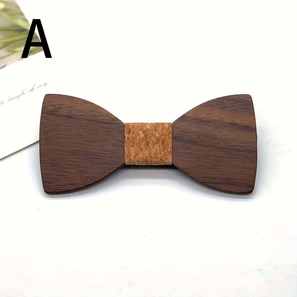 1pc Men's Wooden Stylish Casual Bow Tie, Suitable For Weddings And Business Attire Additions