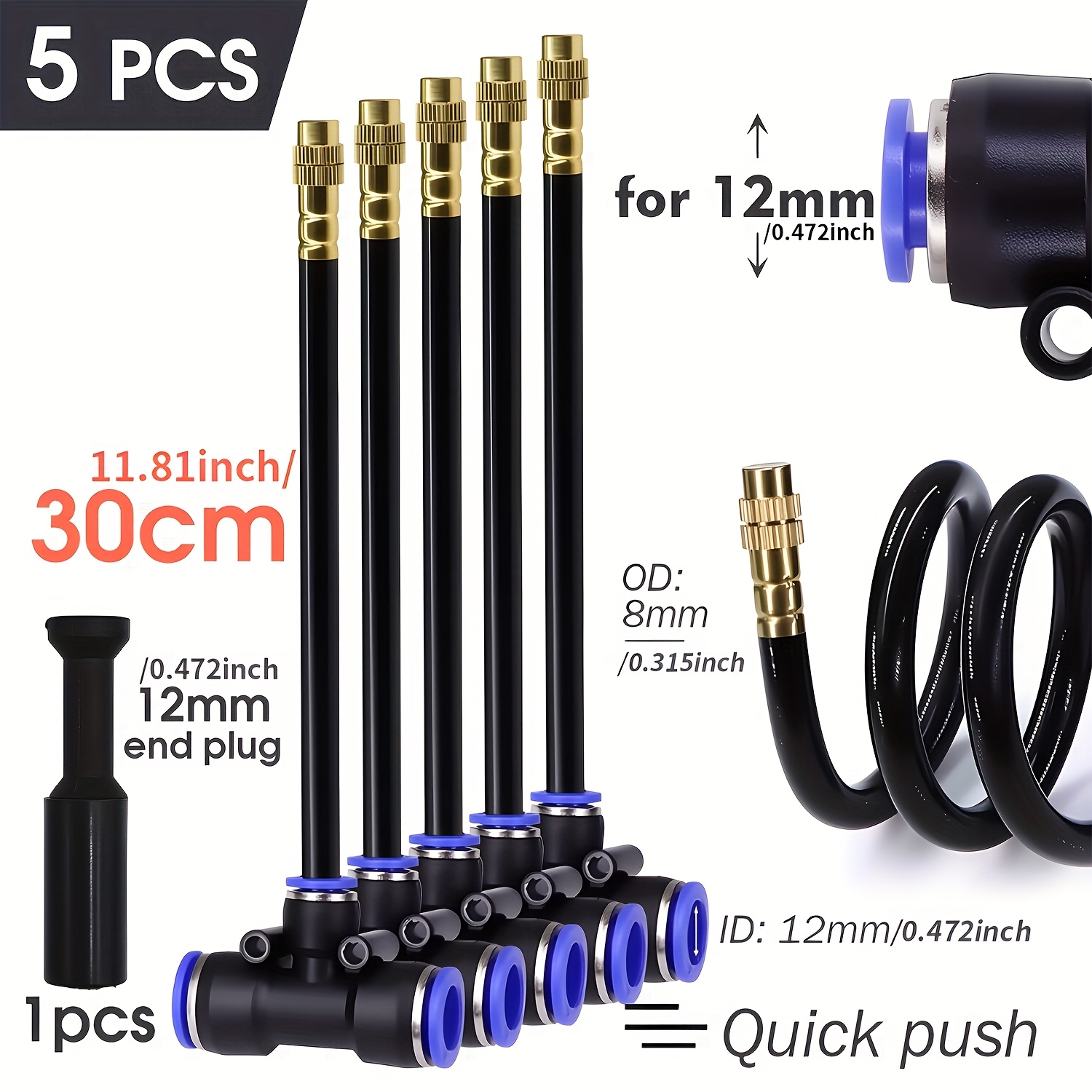 TEMU Universal Rod Of /50cm + Three-way Connector + End