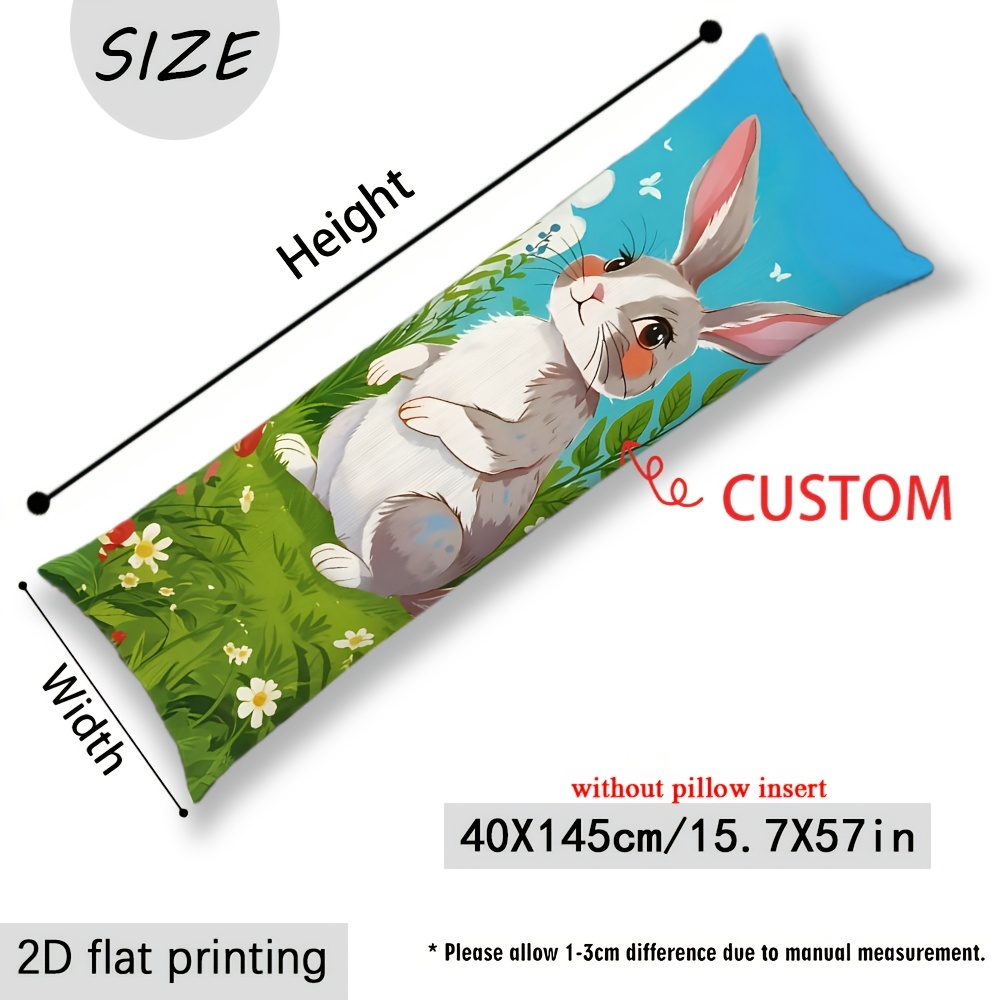 TEMU 1pc Customizable Photo Body Pillow Cover, Double-sided Printing, Extra Long, Comfortable Sleep Support - Suitable For Back And Side Sleepers,