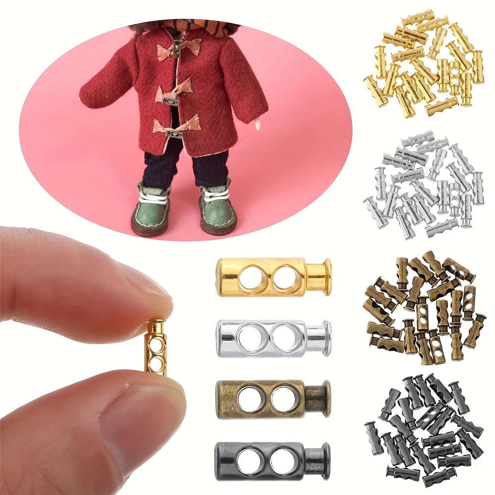 

10-pack Mini Horn Toggle Buttons For Doll Clothes, 7mm Alloy Duffle Coat Fasteners, Diy Doll Making Supplies, Sewing Accessories For Handcrafted Fashion, Suitable For Ages 14+