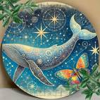 8x8 round metal wall art marine animal design bars cafes clubs kitchen decor