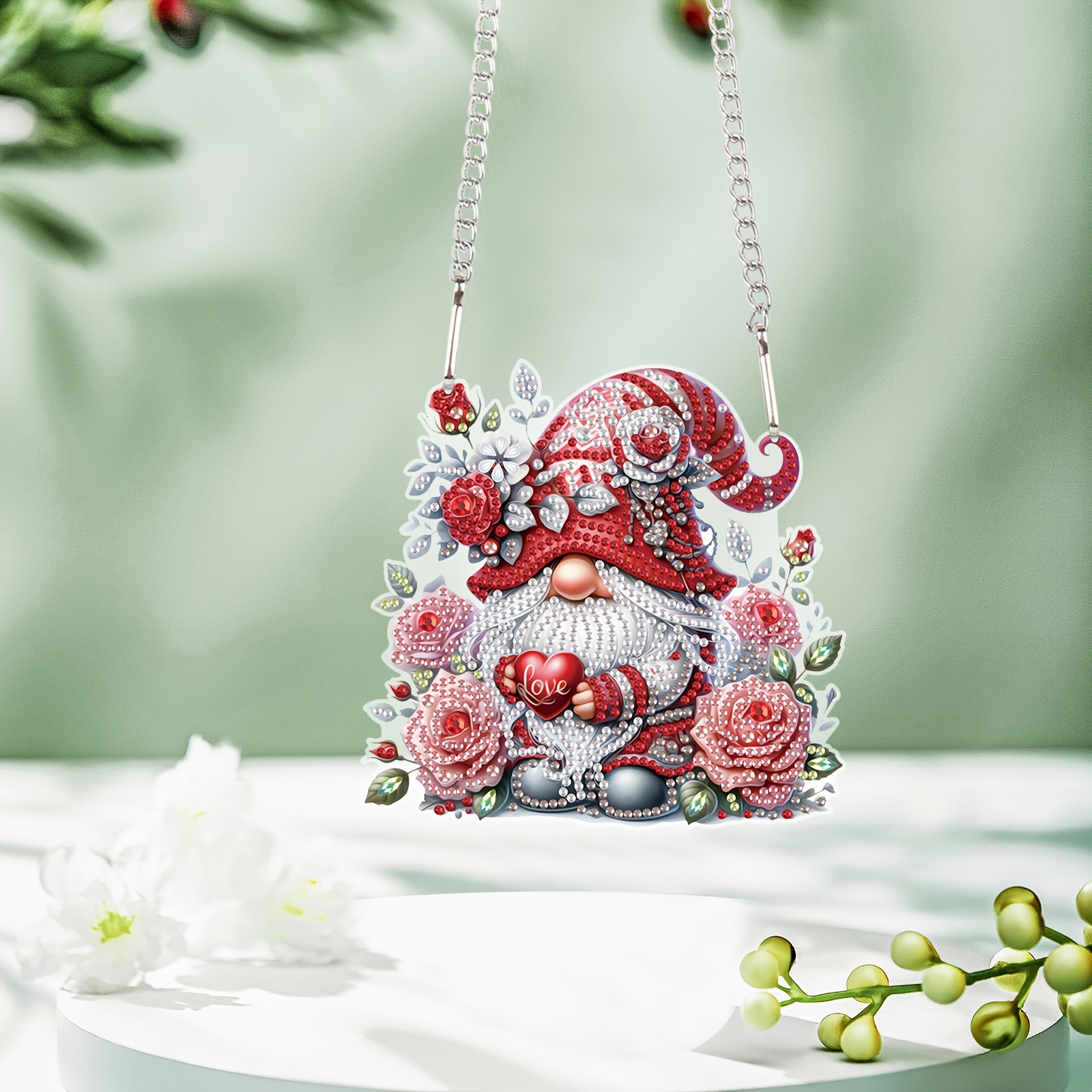 Image of Diy Diamond Painting Hanging Decoration Kit, Adult Beginner 5d Father Christmas Painting, Diy Diamond Craft Wall Garden Decoration, Gifts