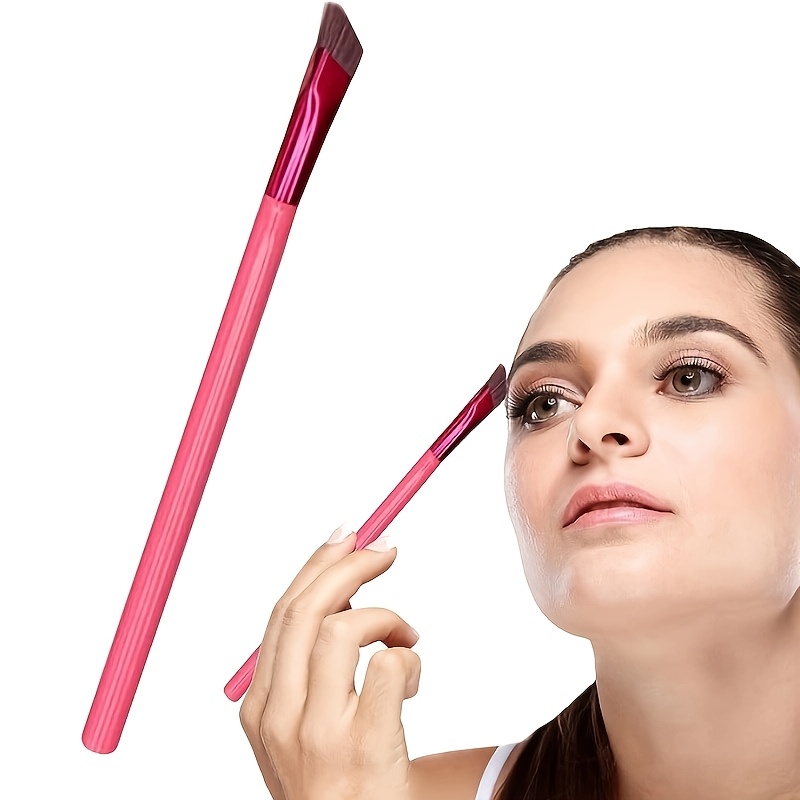 Image of 1pc Soft Nylon Bristle Eyeliner & Concealer Brush, High Density Fiber Wand For Eye Lid, Under Eyes & Tear Troughs, Unscented Abs Plastic Handle, Types
