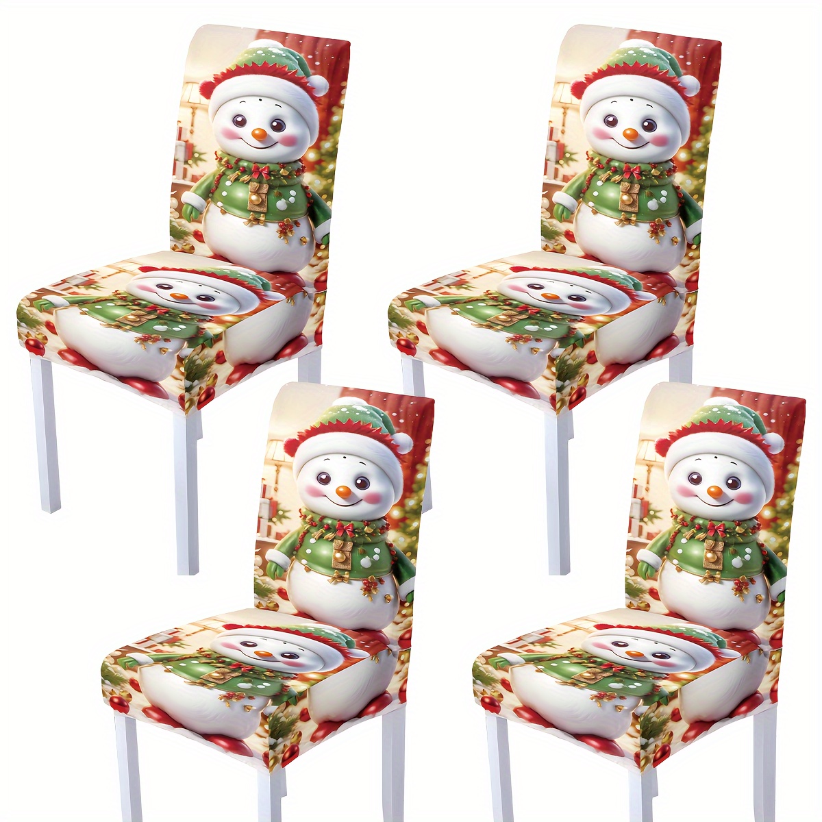 TEMU Fundas para Sillas de Navidad con Encantador - 2/4/6pcs, Ajuste, Lavables y Fáciles de, Perfectas para Comedor,,…: retailer-supplied image