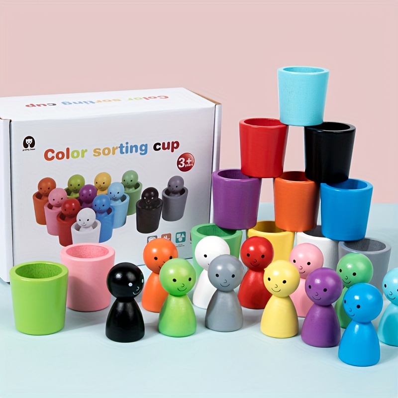 

Color Classification Cups - 12 Colors For Playful Learning, Hand-eye Coordination & Brain Puzzle Skills