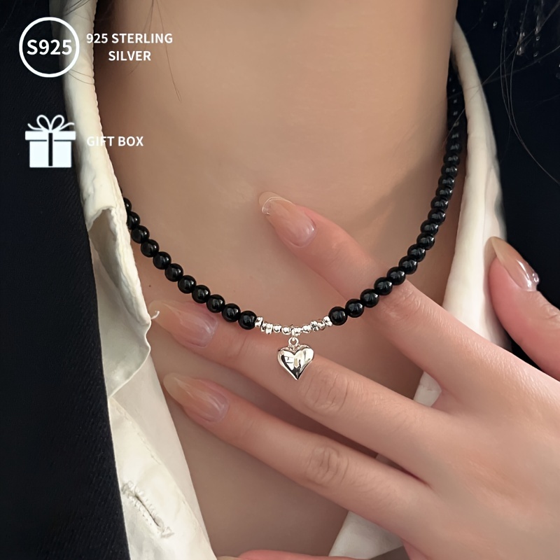 TEMU 925 Sterling Silvery Light Luxury High-end Necklace, Suitable For Daily Wear And A Great Gift.