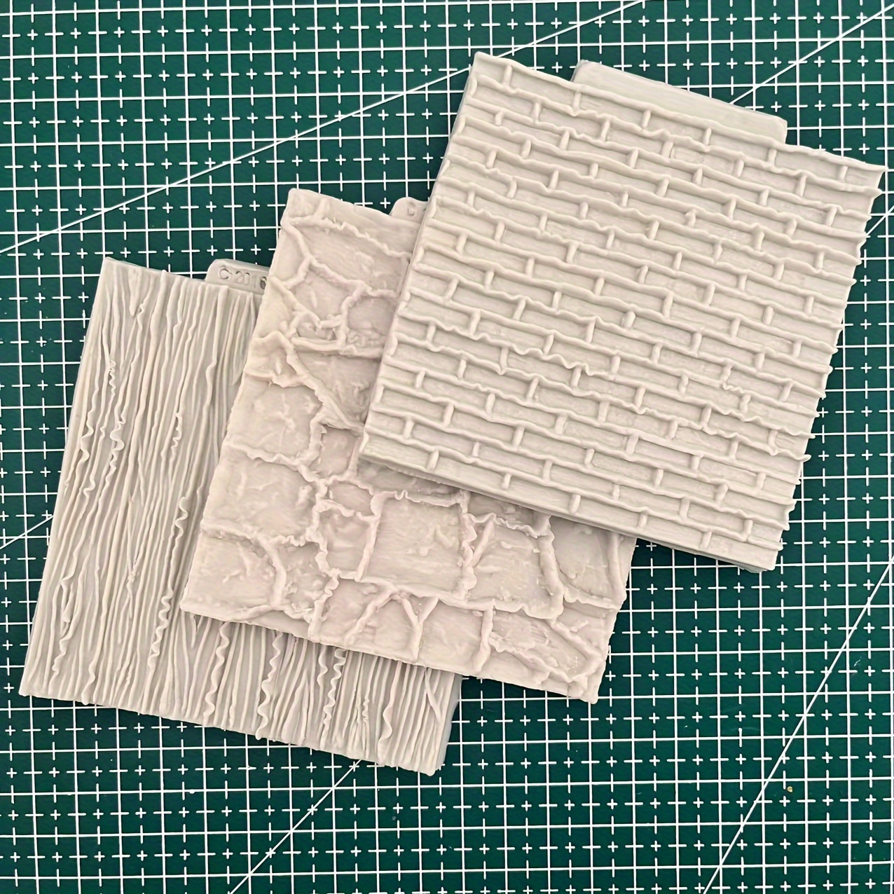 E-shop 3er-Set Silikon-Texturformen für Schaum und Ton - für Geländebau & Tischspiele, Leicht zu Reinigen, Silikon, Reinigung