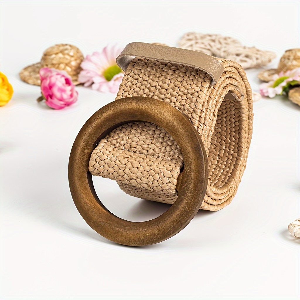 wide elastic stretch waist belts braided cinch belt - Temu Oman display picture 2