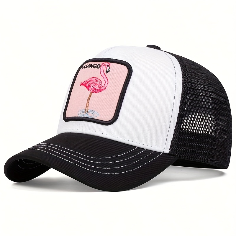 TEMU 1 Women's Bird Embroidery Cap, Fashion Five-panel Hat, Adjustable Outdoor Casual Cap For Spring, Autumn, Travel, And Beach Vacations