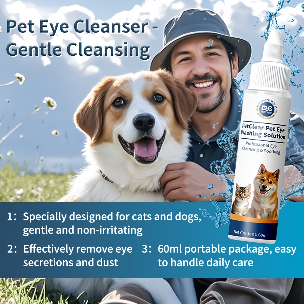 PETCLEAR Pet Eye Wash Solution Is a Professional Eye Cleaning Pet Care Product That Gently and Effectively Cleans Pets' Eyes, Helping to Remove Eye Secretions, Dust, and More. The Bottle Measures Approximately 13cm/5.12inch in Height and 7cm/2.76inch