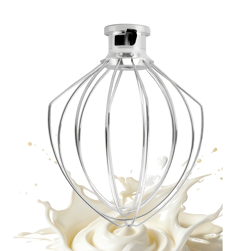 TEMU K45ww 6-inch Egg Beater, Suitable For Kitchenaid 4.5-5qt Tilting Head Vertical Mixer, Used Eggs, Cream, Flour, Cakes, Etc., Compatible With