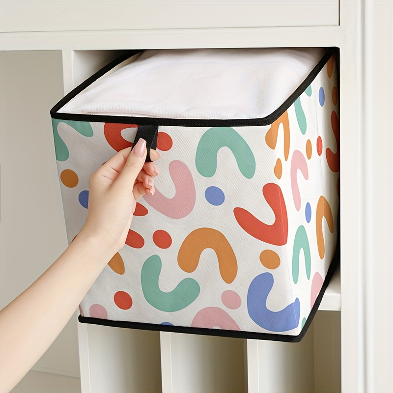 TEMU de almacenamiento con de rayas coloridas, contenedor de almacenamiento apilable, diseño de cajón multifuncional duradero que ahorra , adecuado