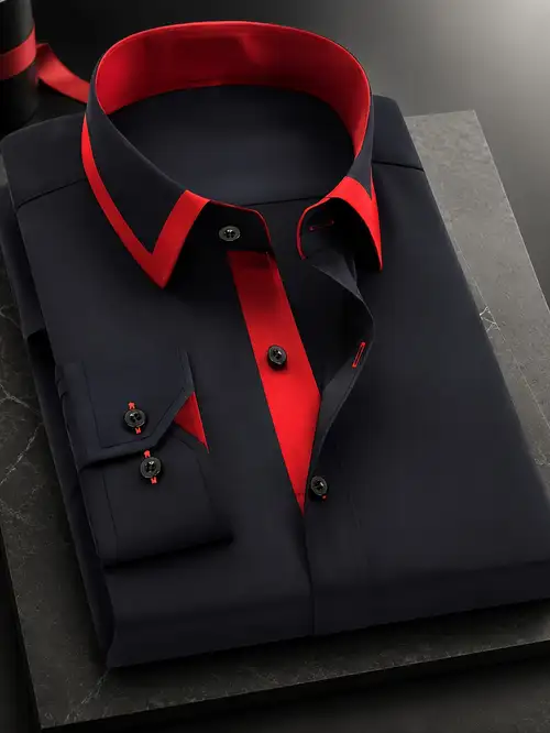 dark red dress shirt men sold on Temu United States dark red dress shirt men sold on Temu United States