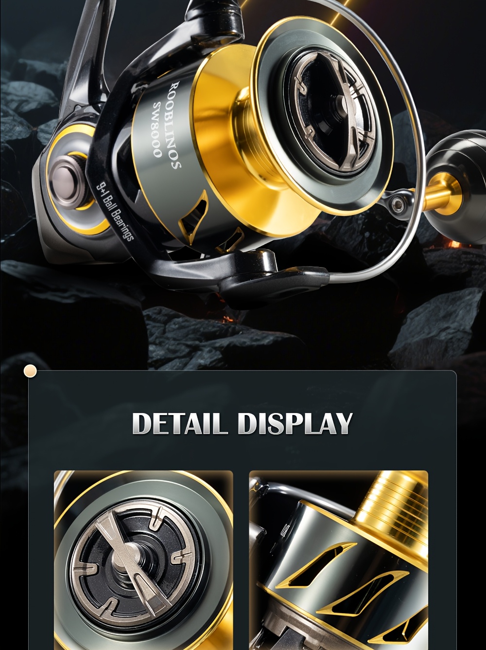 ROOBLINOS SW8000 リール Amazon | Rooblinos Saltwater Spinning Reel Metal Body Boat