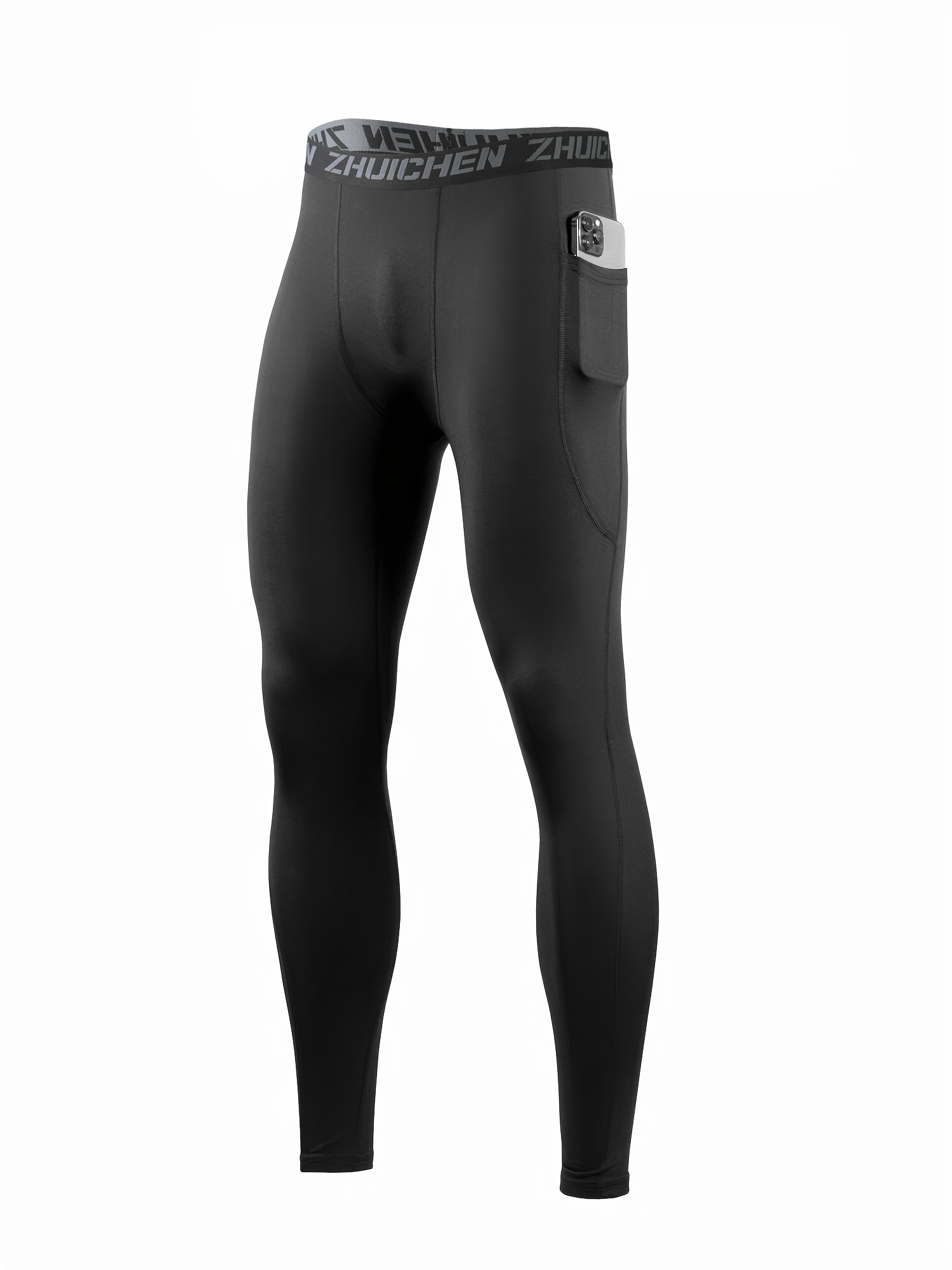 *'s Compression Pants with Side Pockets High-* Workout Tights,  Non-Transparent Athletic Leggings for Gym, Basketball, Running,