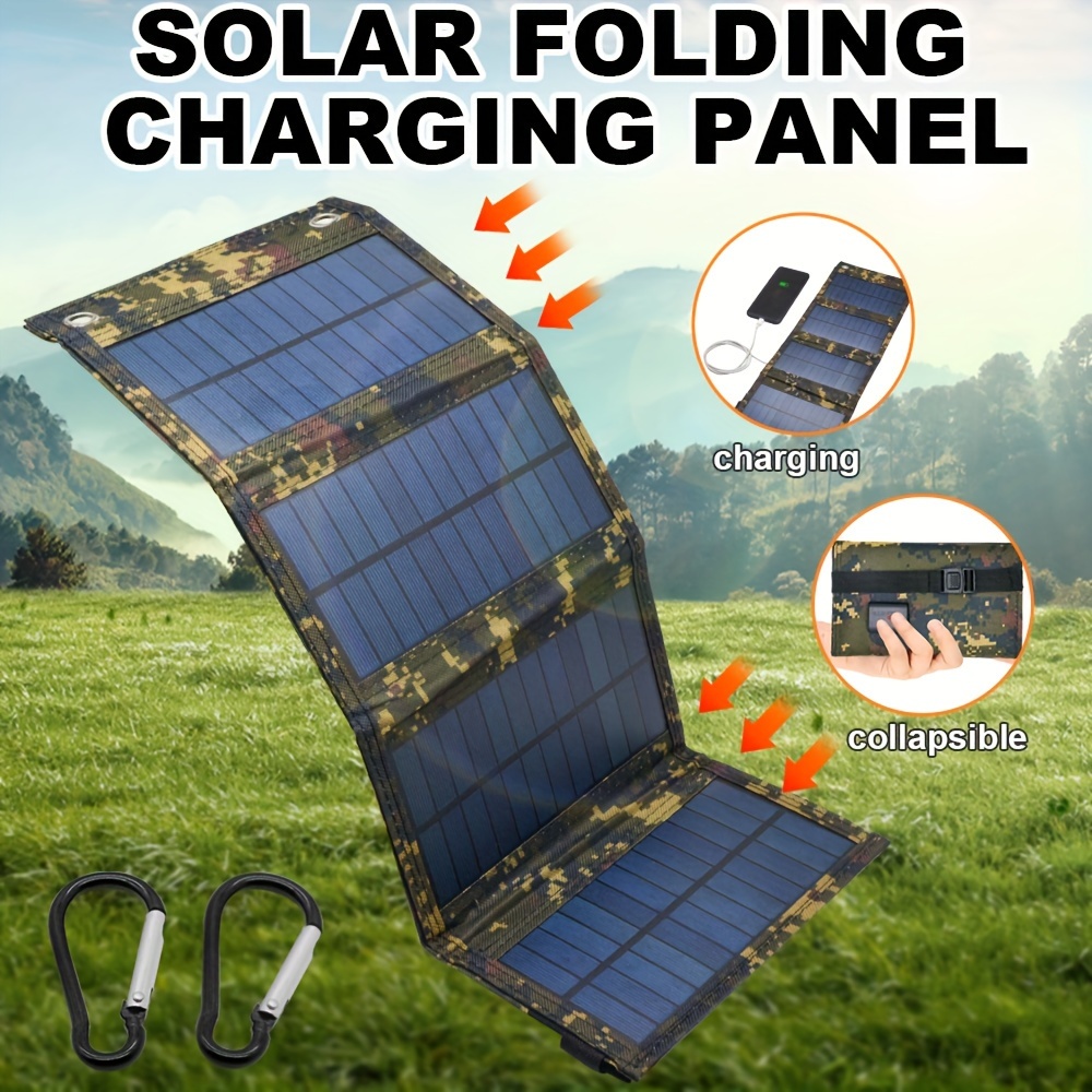 

Foldable Portable Solar Panel For Outdoor Use: Solar Charging, Usb Output, Collapsible Design