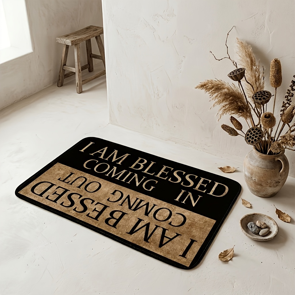 TEMU 1pc 40x60cm 150g Thick 2cm Polyester Doormat With 