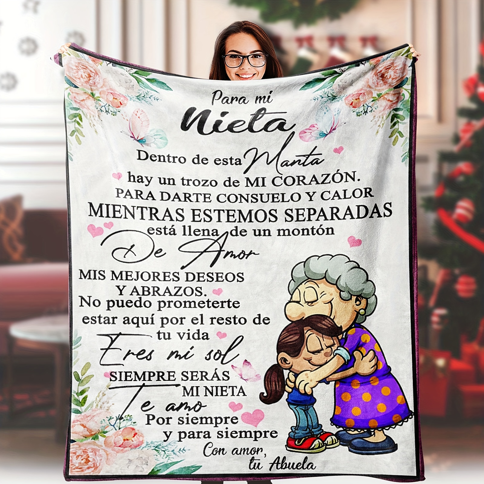 

Regalos Para Mi En Español, Granddaughter Birthday Gift Blanket In Spanish 50"x60", Regalo Niña Cumpleanos, Regalo De Para Graduación, Navidad, Día De La , Día De San Valentíne