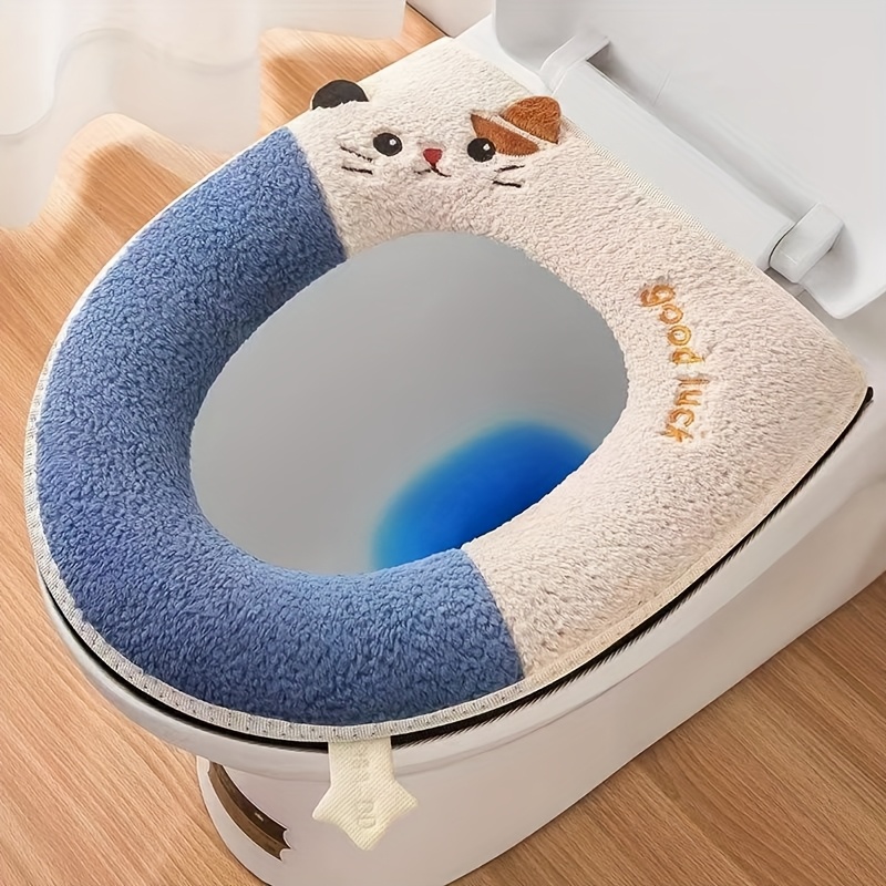 TEMU para inodoro doméstico con cadena de y cojín para asiento de inodoro, nuevos colores 2025, de inodoro con empalme de gato para todas , estilo de