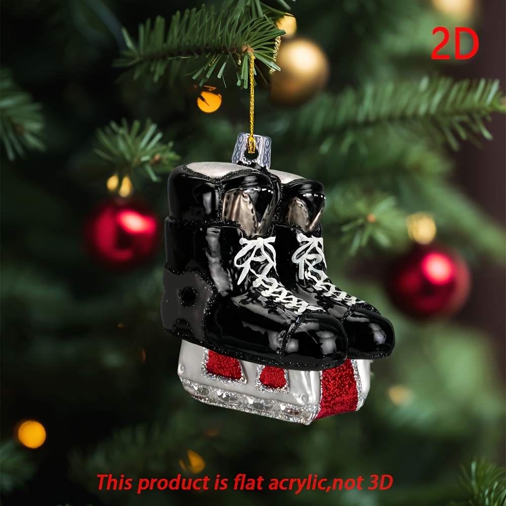 

1pc 2d Christmas 2024 Christmas Decorations, Ice Hockey , Christmas Tree Decorations, Christmas Decorations, Christmas Gifts