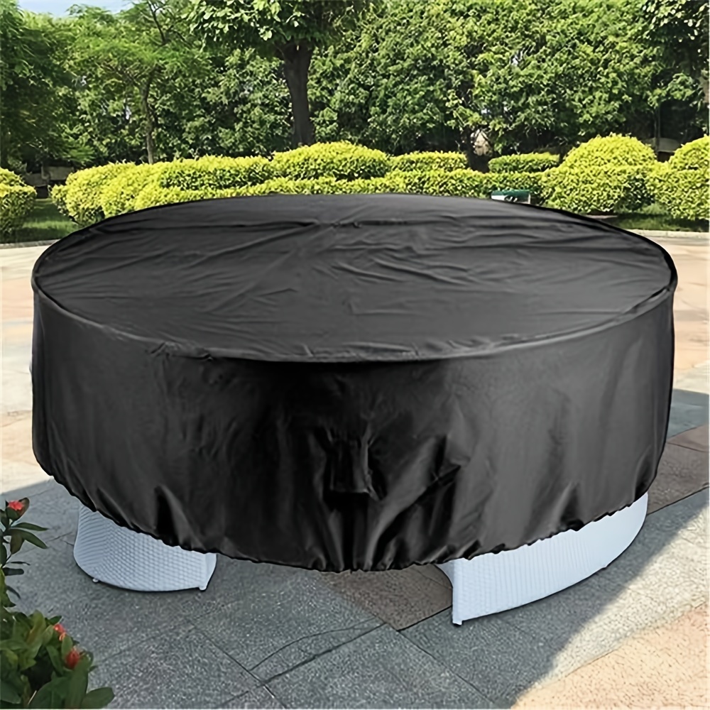 

Waterproof & Dustproof 210d Oxford Fabric Round Patio Table Cover - Protective Outdoor Furniture Cover For Garden And Yard Outdoor Rugs Waterproof Outdoor Curtains For Patio Waterproof