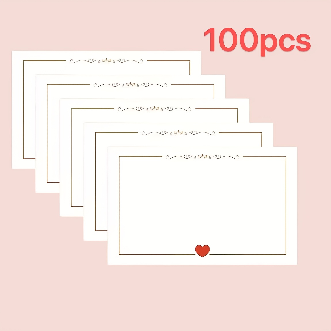 Image of 100pcs Of Blank Heart-shaped Cards, Pocket Cards, Suitable For Weddings, Birthdays, Anniversaries, Holidays, Business Cards, White Greeting Cards, Teacher Gifts, Perfect For Any Recipient