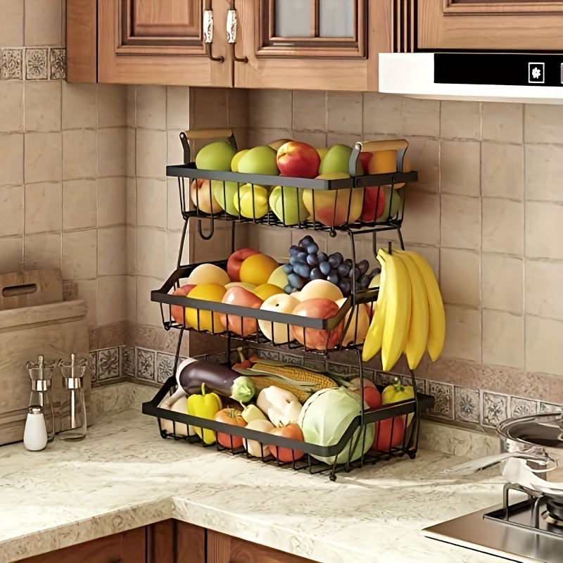 3 Tier Plate Rack 3 Tier Ceramic Fruit Bowl Set With Bamboo Wood Stand ...