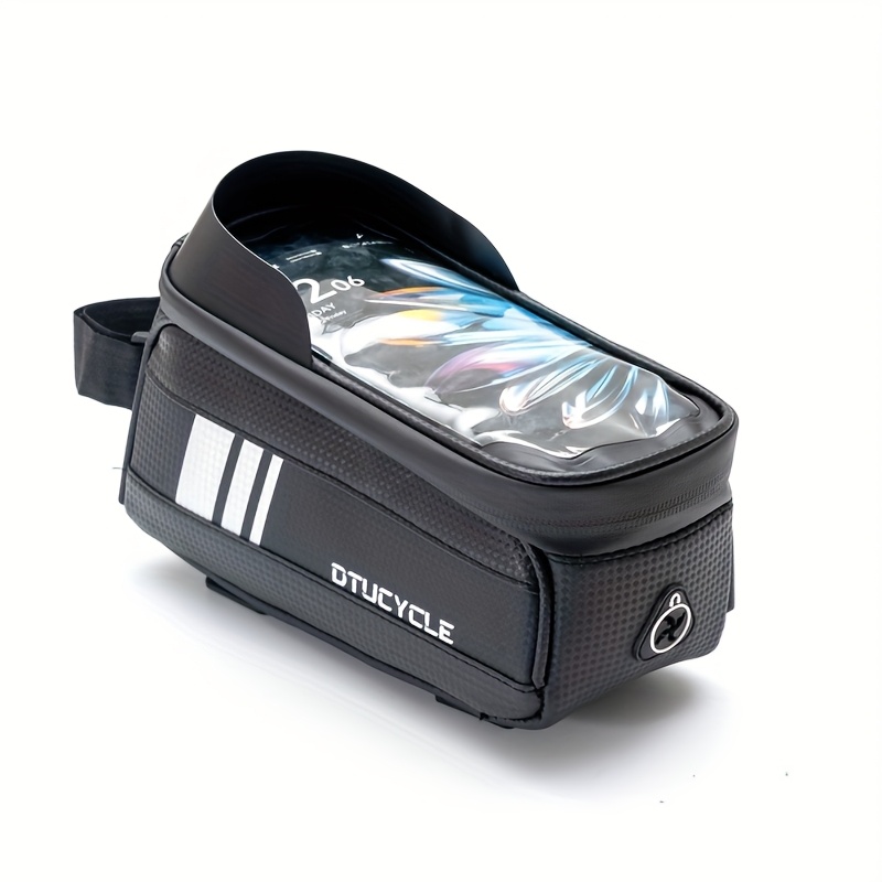 TEMU Nuovo Borsa Multifunzionale da Ciclismo per Esterni, Borsa Porta Telefono da Bici con Telaio Anteriore, Borsa per Tubo , Borsa per Telaio Bici