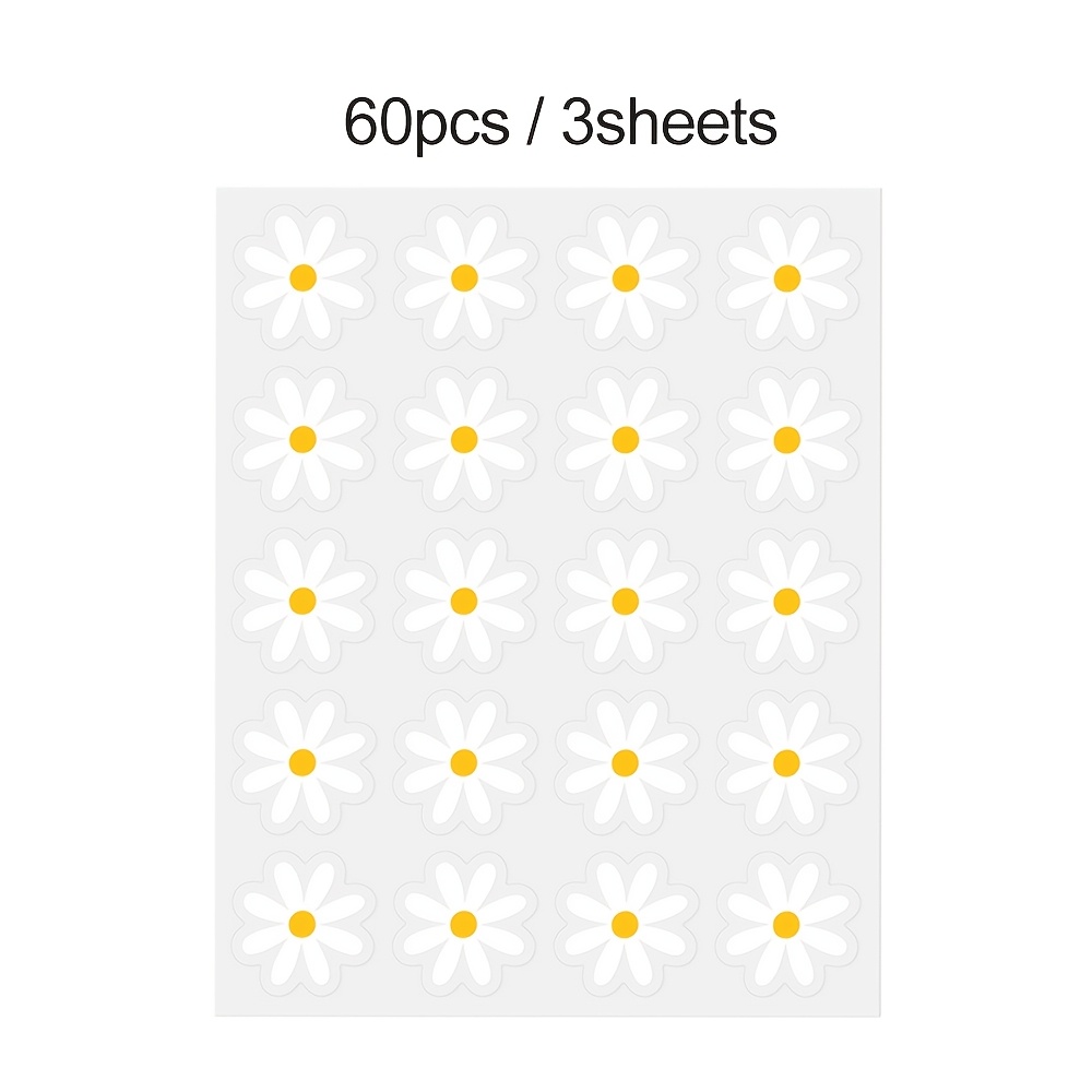 20/40/60pcs 1.4-inch Transparent Stickers, Cute Flower Stickers, Sealing Stickers, Labels For Decorating Your Phone, Water Bottle, Computer, Home Goods, Gift Cards, Scrapbooks, Etc