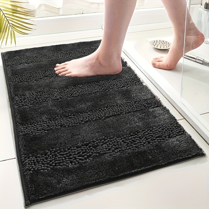 1  soft chenille bathroom mat super absorbent non slip ultra   to   for bathroom bedroom doorway kitchen and floor Product details 0