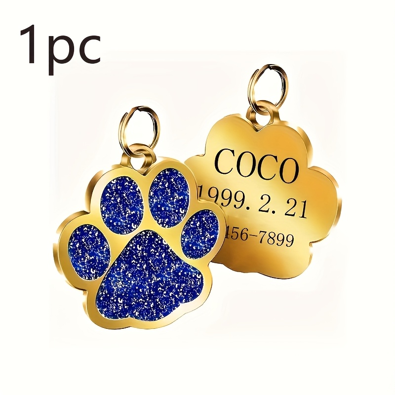 TEMU 1 , una placa de identificación para mascotas de aleación personalizada que se puede grabar con un y un número de teléfono para la pérdida,