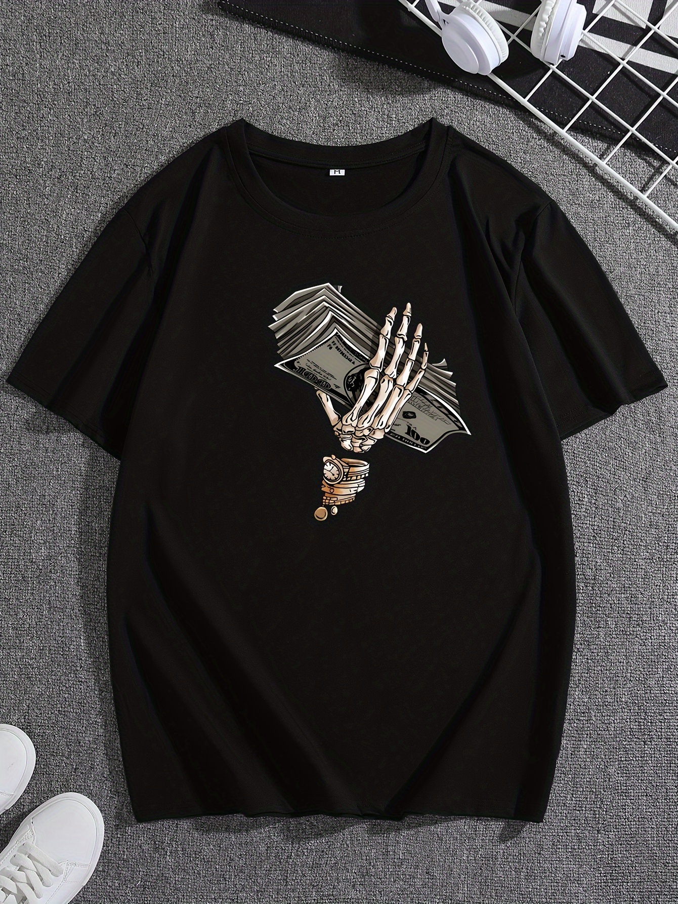 skeleton hand shirt sold on Temu United States