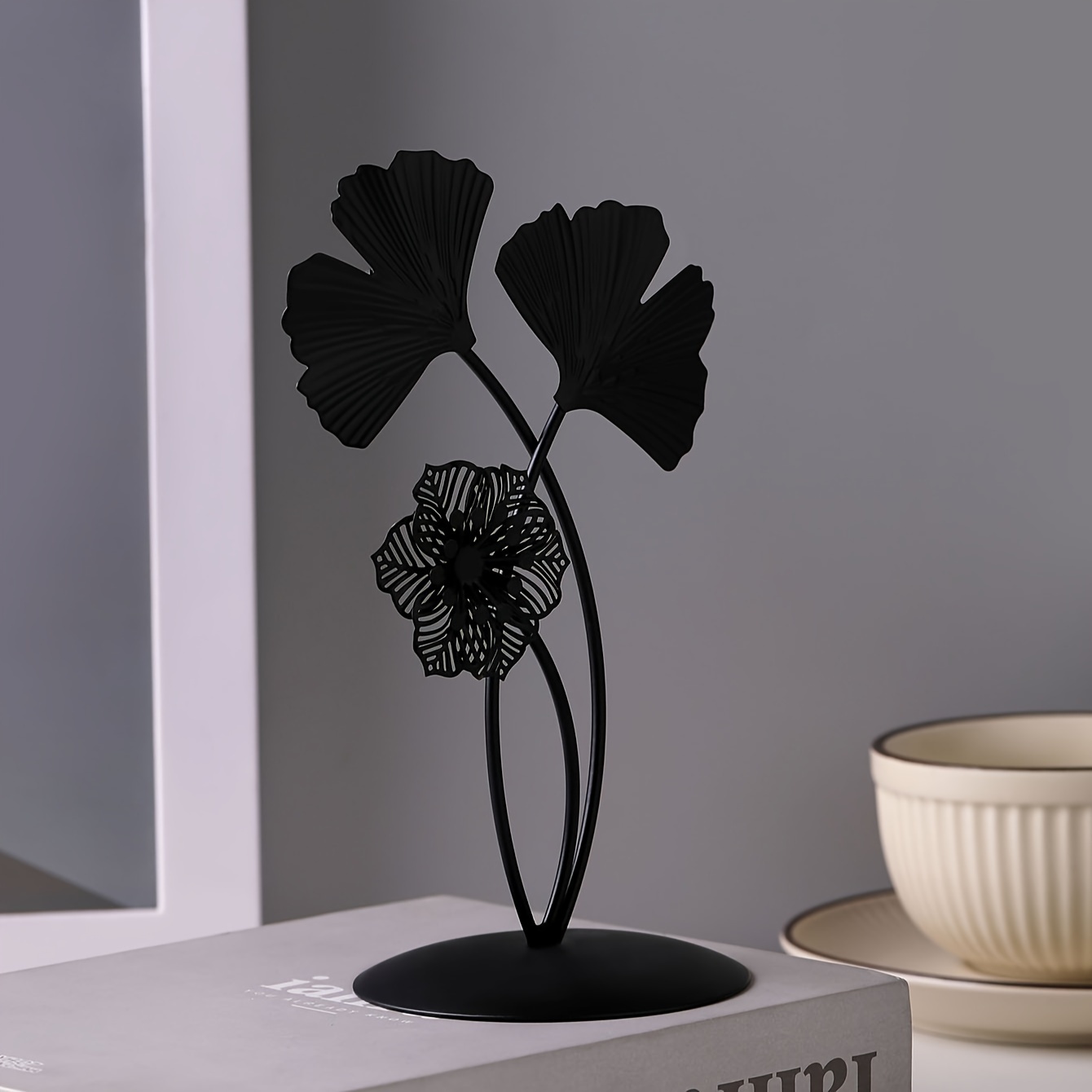 Image of 1pc Iron Hollow Flower Ginkgo Leaf Ornament Room Entrance Decoration Artwork ( Handmade Welding , Point At And The Branch Position , Which Is A Normal Phenomenon)