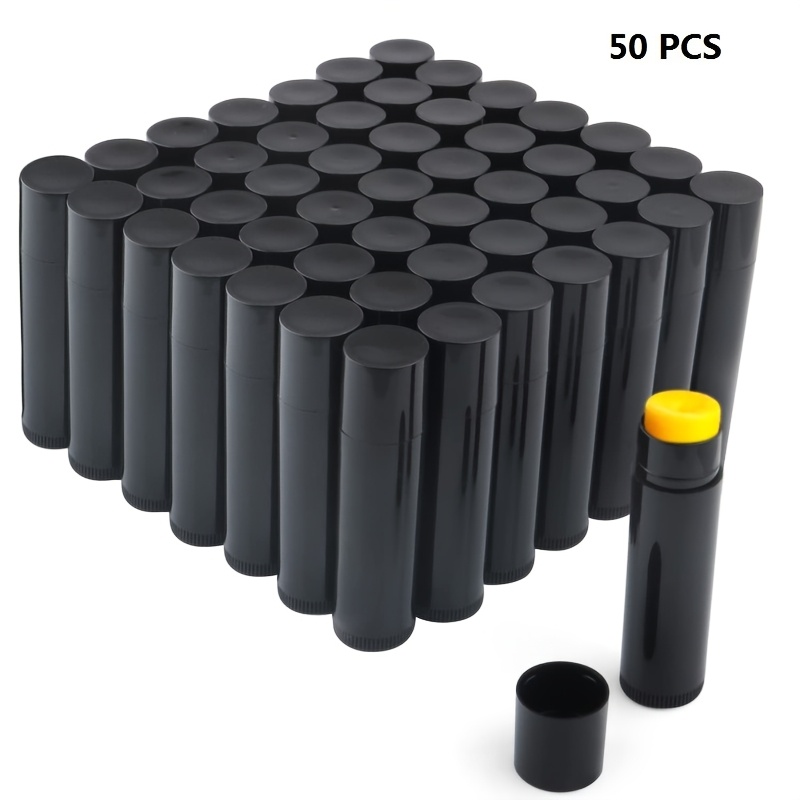 TEMU [twist-up Lip Balm] 50pcs Twist-up Lip Balm Tubes - Empty Plastic Lip Gloss Balm Containers - Rotatable Deodorant Containers For Diy Homemade