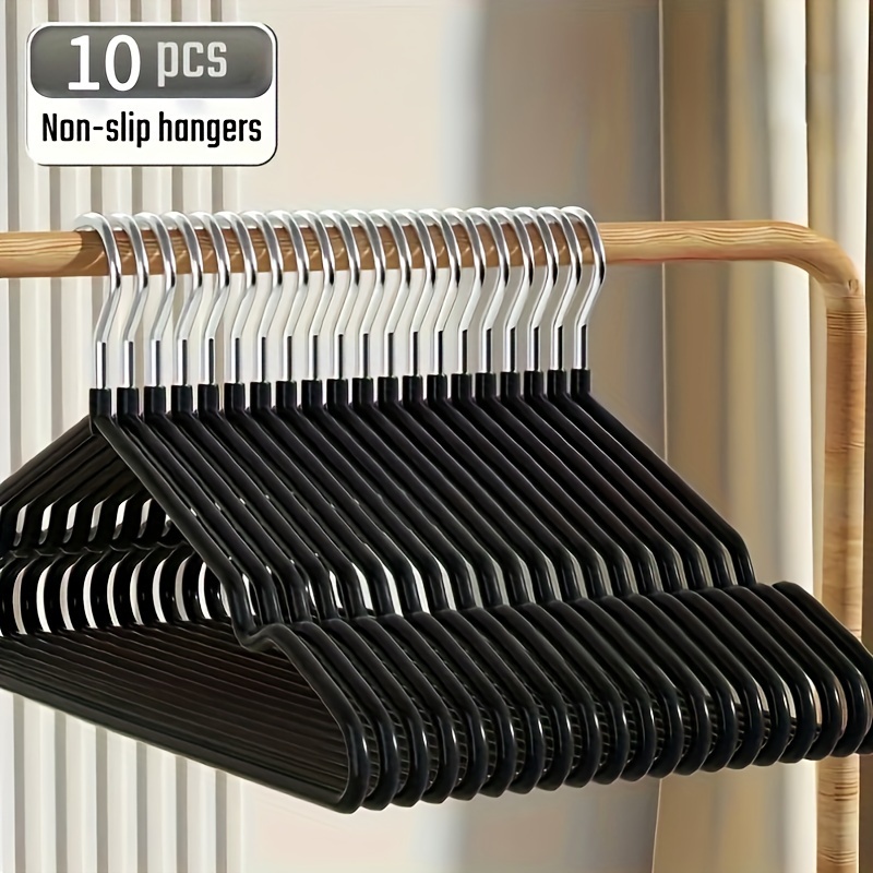 

10pcs/20pcs Heavy Duty Metal Traceless Non-slip Clothes Hangers With , Household Storage Organizer For Bathroom, Bedroom, Closet, , Home, Dorm, Bedroom Accessories