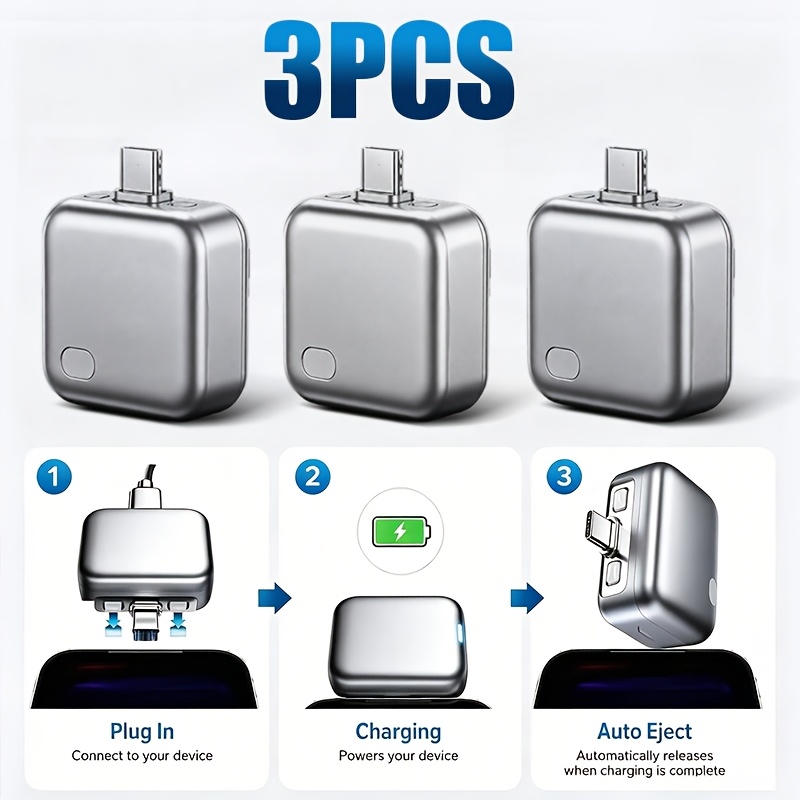 TEMU Lot de 3 adaptateurs de charge à déconnexion automatique, séparateur de charge rapide Type-C 140W, protection universelle contre la surcharge