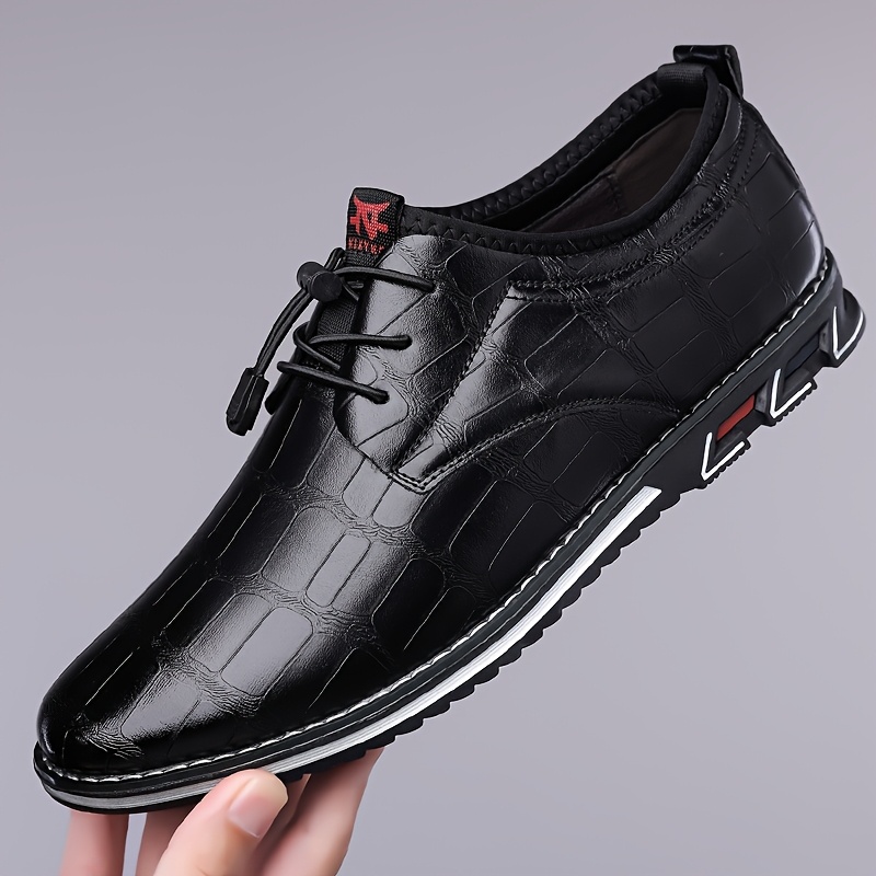 Men's black textured casual shoes