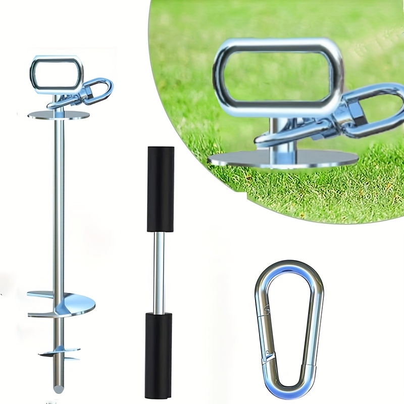 304stainless Stakes For Camping, 360° Rotating , For Patio Rustproof, Perfect For Outdoor Camping