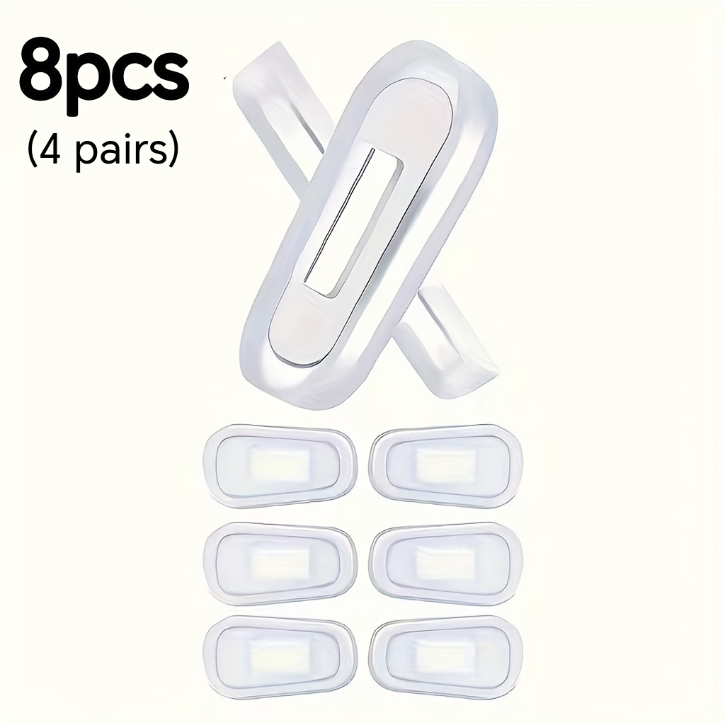 TEMU 8pcs (4 Pairs) Anti-slip Eyeglass Nose Pads - Soft Silicone Eyeglass Pads, Compatible With All Frames - Anti-slip, Anti-sweat, Anti-scratch -