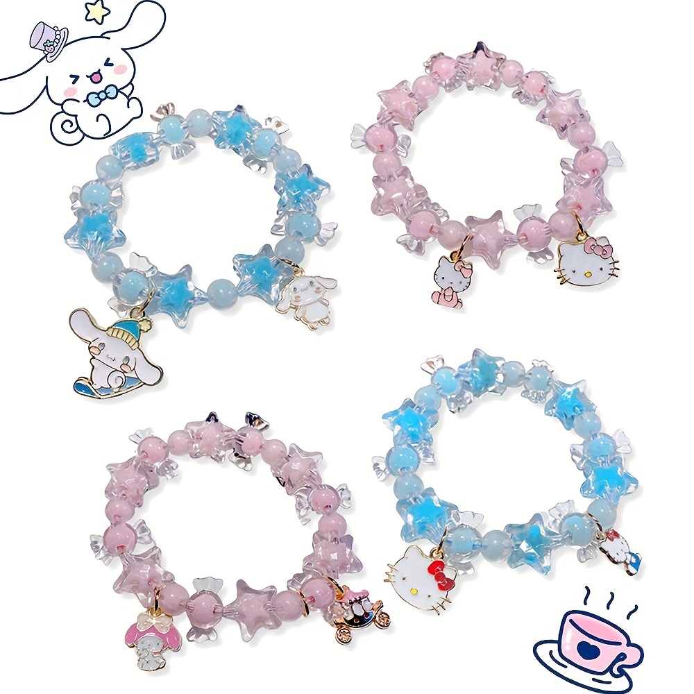 

Sanrio Hello Kitty Beaded Bracelet - Cute Candy-colored Women' Accessory, Perfect Gift