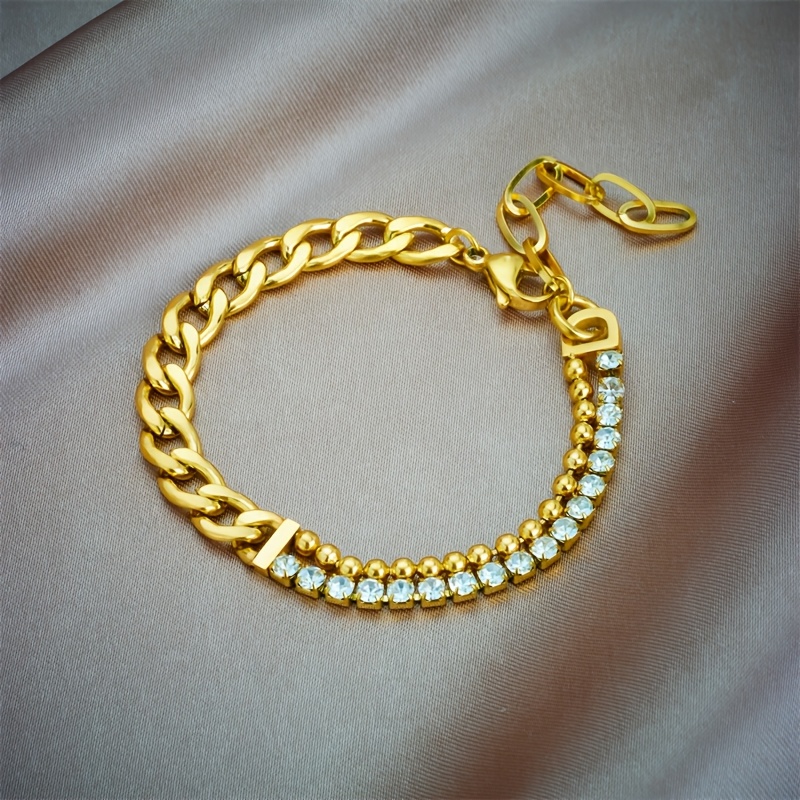 Creative Double-Layer Round Bead Pendant Bracelet, Light Luxury