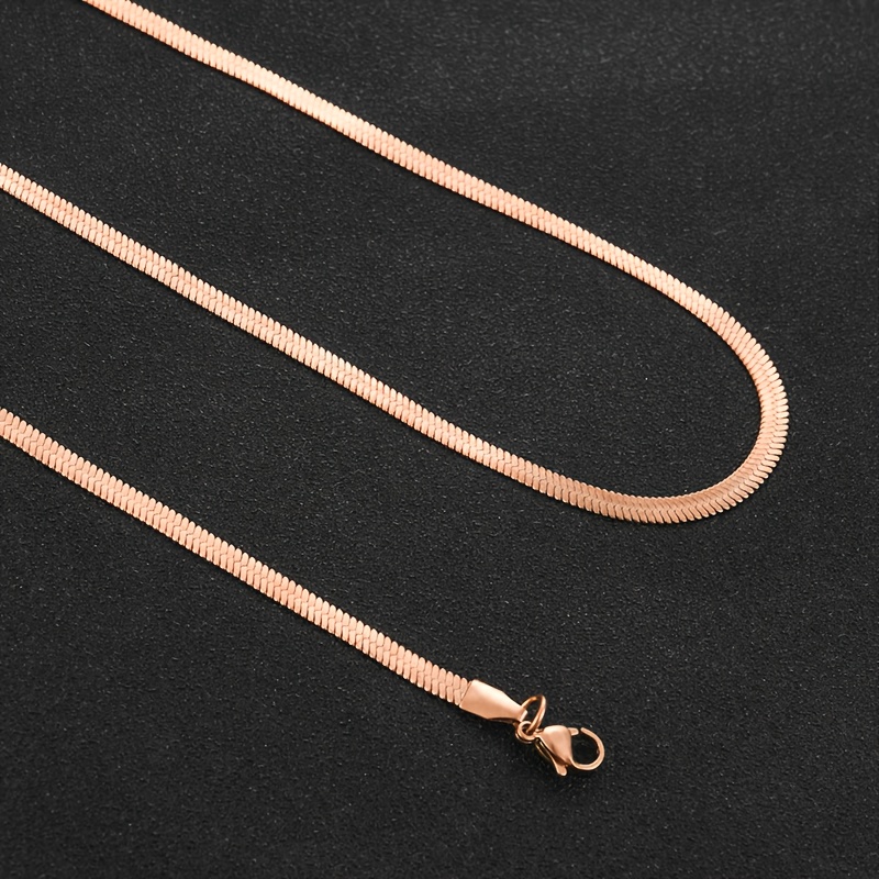 Men's 4mm Rose Gold Snake Chain Necklace — Fashionable Gift
